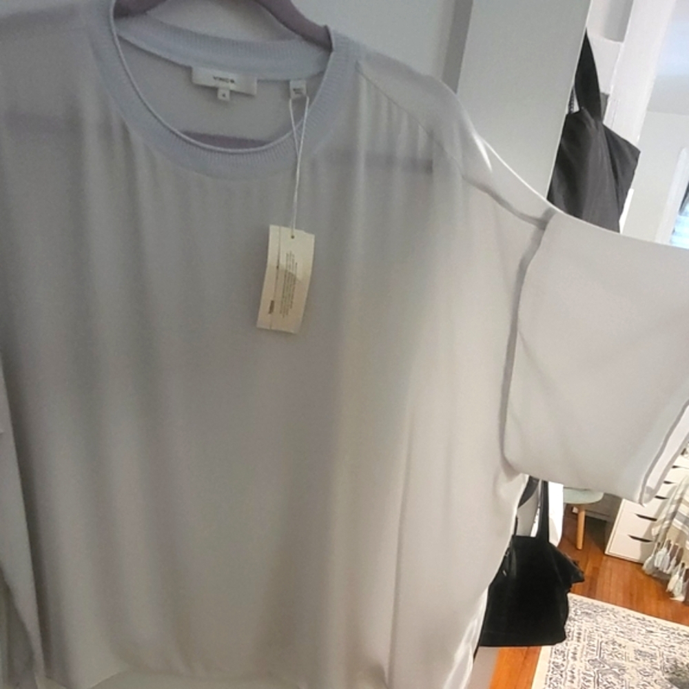 Ice Blue VINCE Blouse - Picture 3 of 6